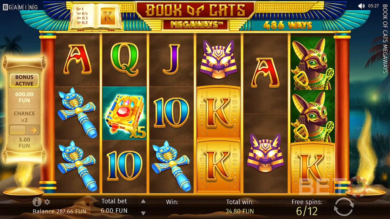 Recenzja Megaways Book of Cats od BETO Slots