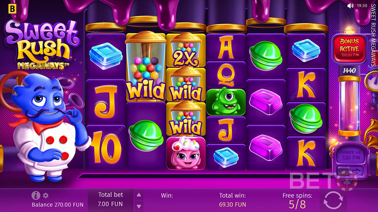 Recenzja Sweet Rush Megaways od BETO Slots