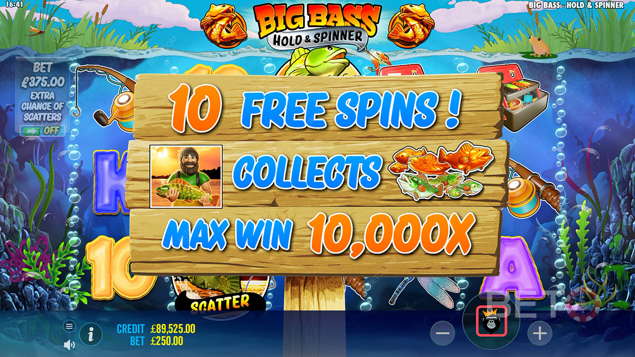 Wygraj 10 000x swój zakład na slocie wideo Big Bass Bonanza Hold and Spinner!
