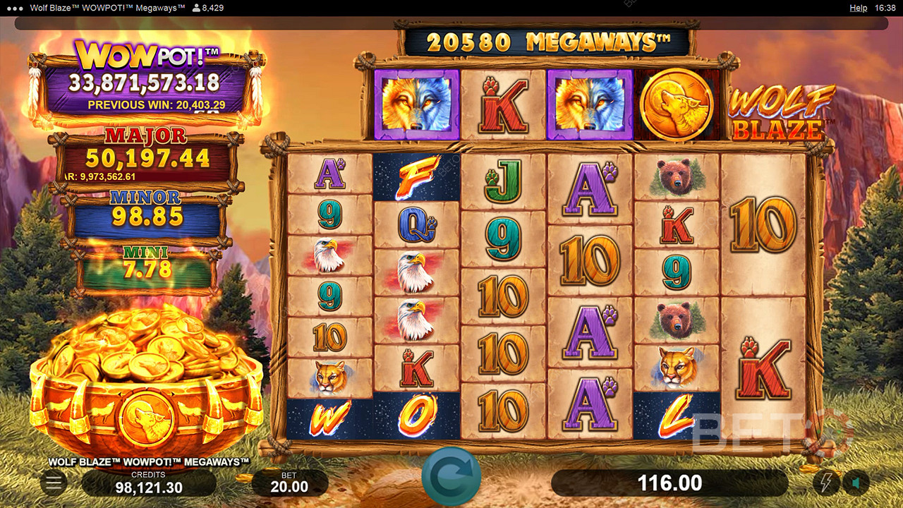 Wolf Blaze WOWPOT! Megaways Graj Za Darmo