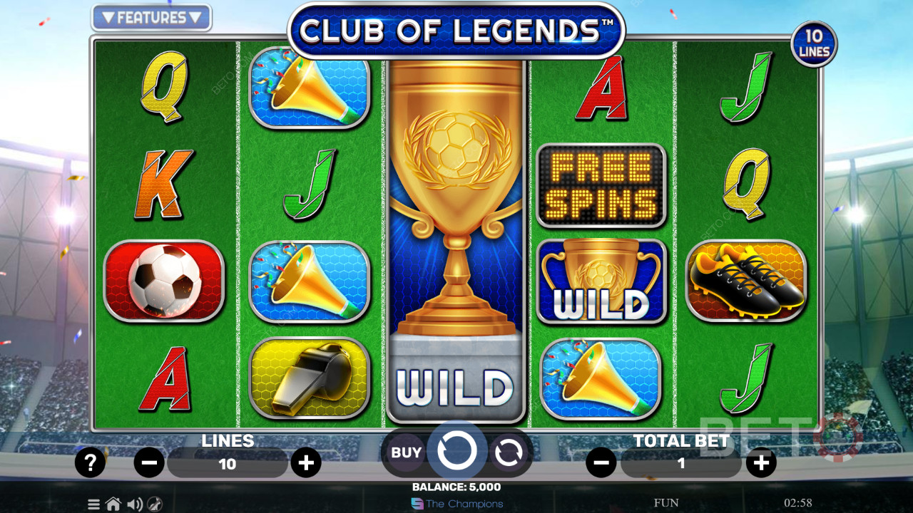 Recenzja Club of Legends od BETO Slots