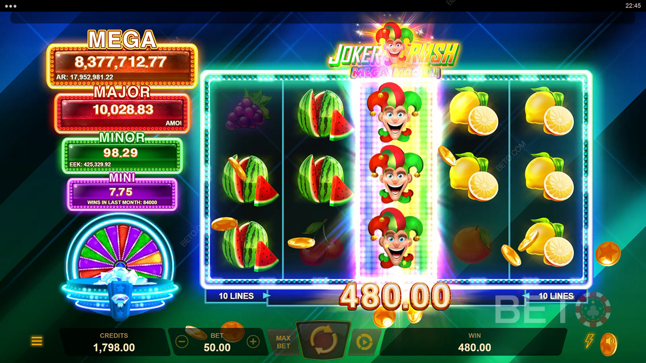 Recenzja Joker Rush Mega Moolah od BETO Slots