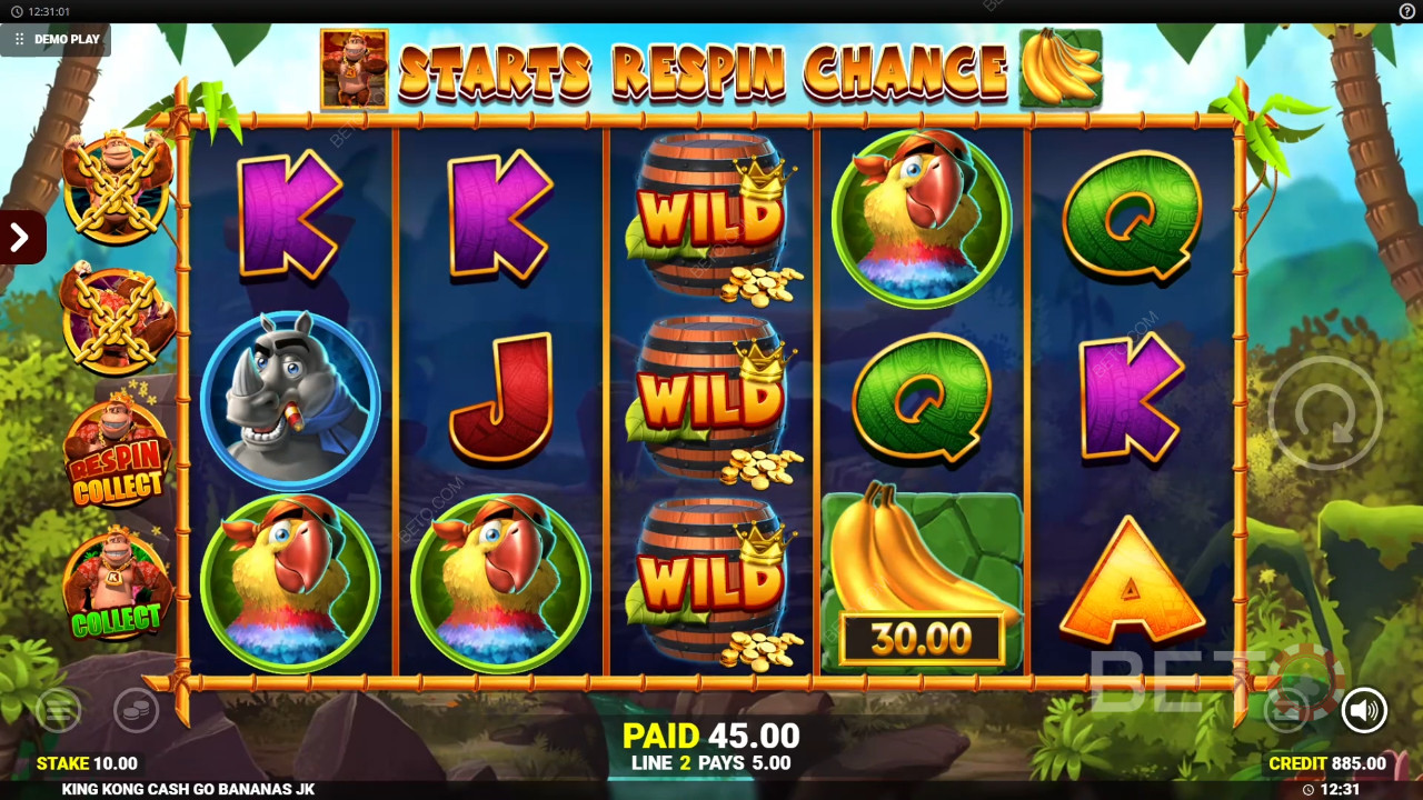 Funkcje bonusowe wyjaśnione w King Kong Cash Go Bananas przez Blueprint