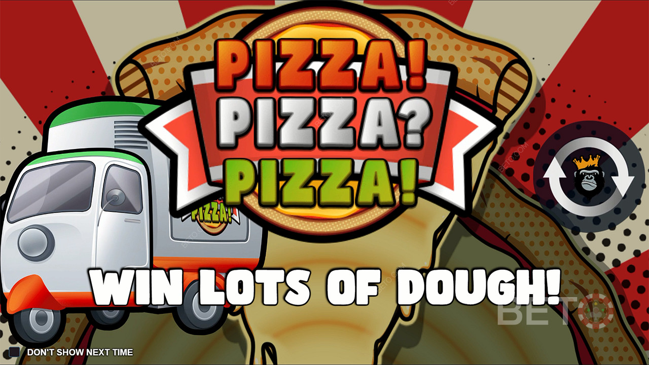 Pogoń za maksymalną wygraną wynoszącą ponad 7000-krotność zakładu w Pizza! Pizza? Pizza! slot
