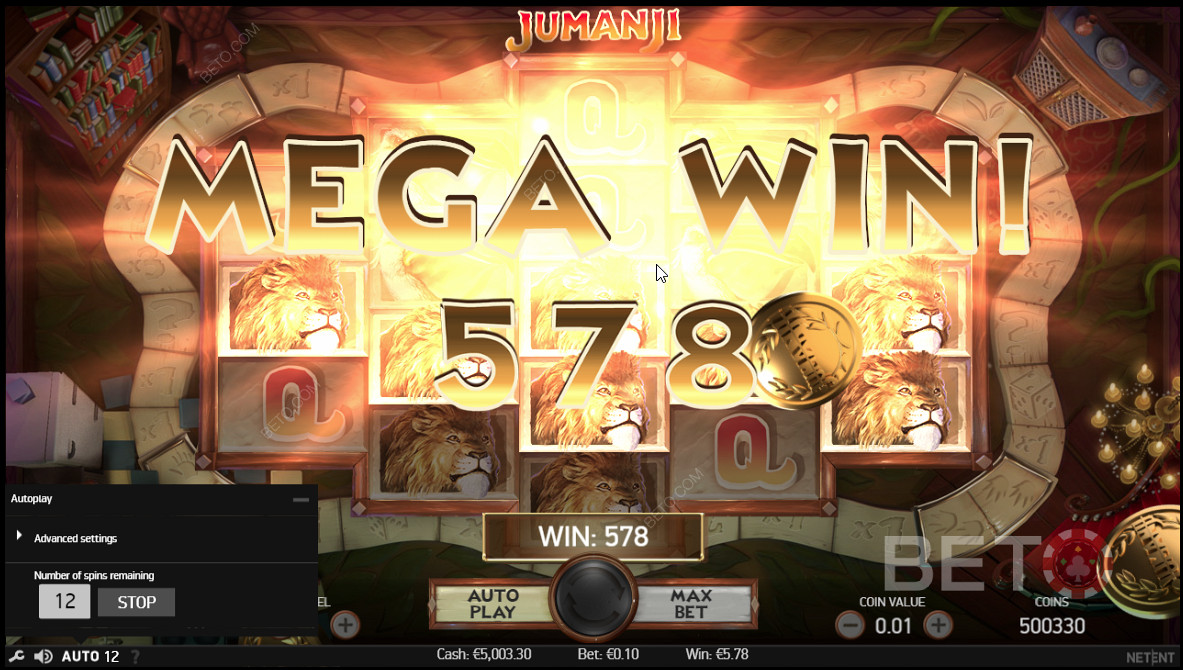 Wygrana w Mega Win Jackpot w Jumanji