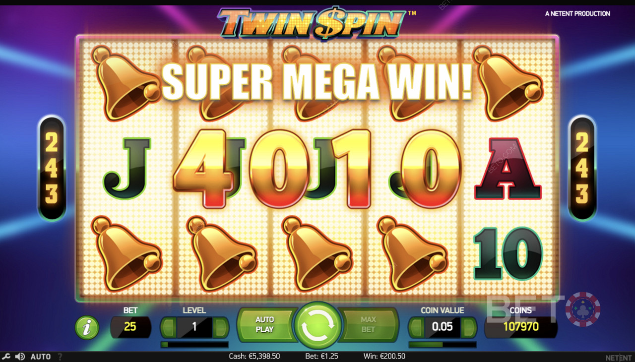 Wygrana Super Mega w Twin Spin