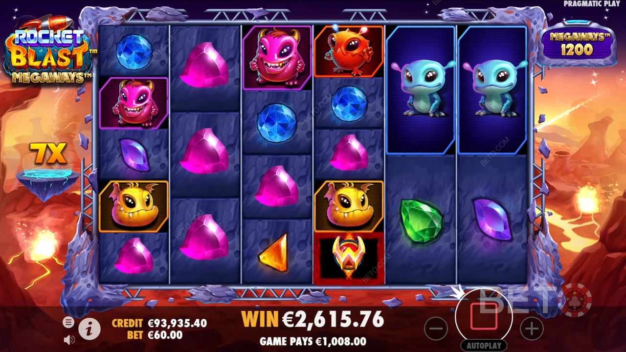 Funkcje bonusowe wyjaśnione w Rocket Blast Megaways przez Pragmatic Play