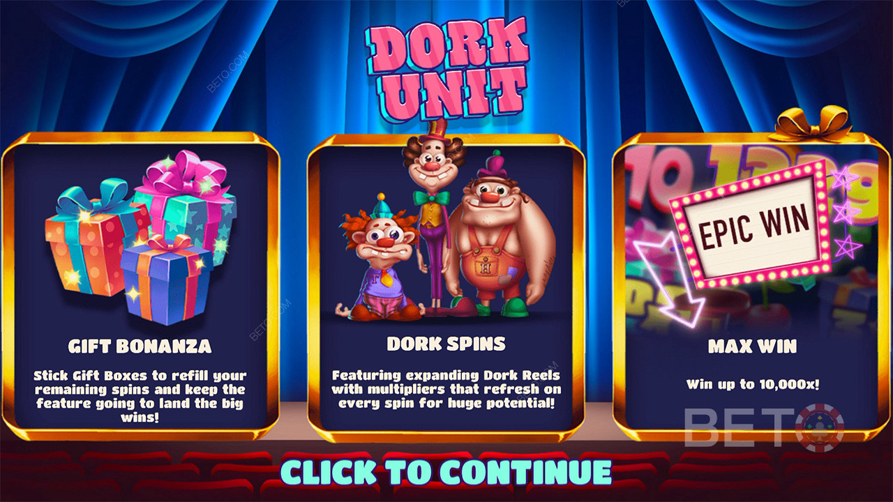 Ciesz się 2 fantastycznymi grami bonusowymi i wysoką maksymalną wygraną na automacie Dork Unit