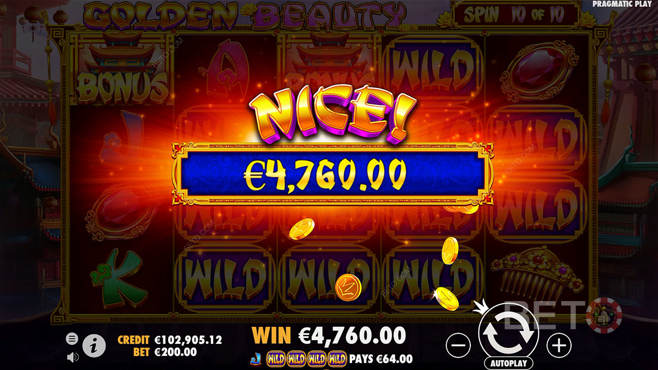 Wygraj 210x swój zakład w slocie online Golden Beauty!