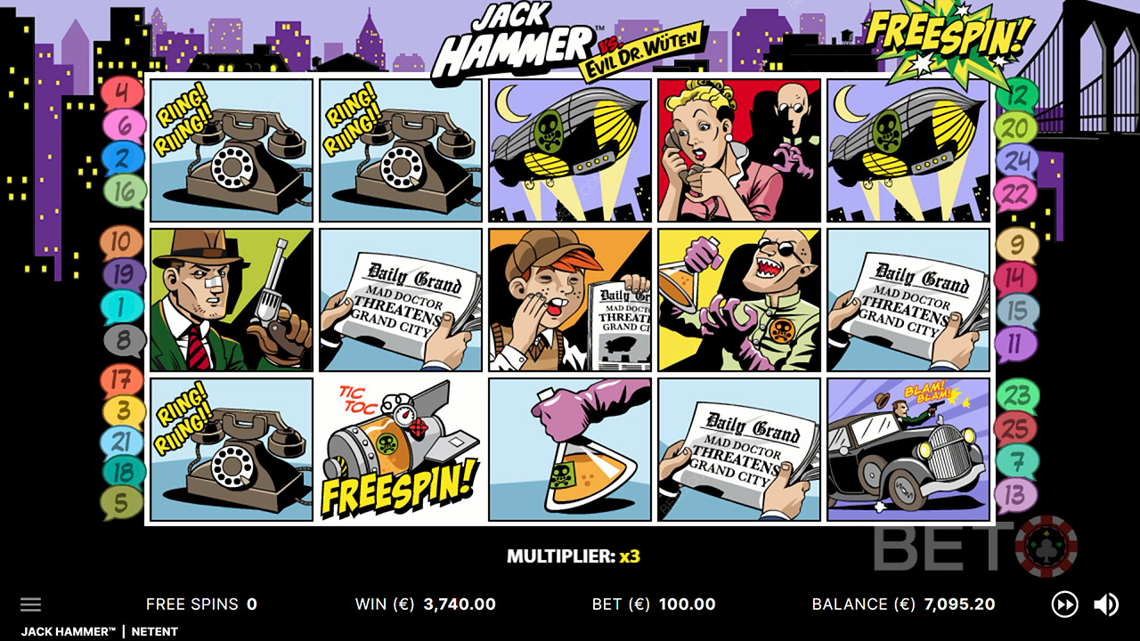 Ciesz się jednym z najbardziej wyjątkowych motywów w grze slotowej Jack Hammer