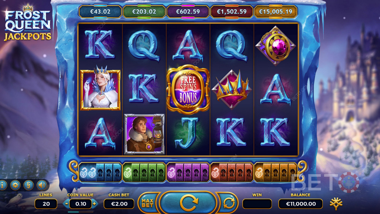 Slot Frost Queen Jackpots z mnóstwem funkcji bonusowych i 5 jackpotami!