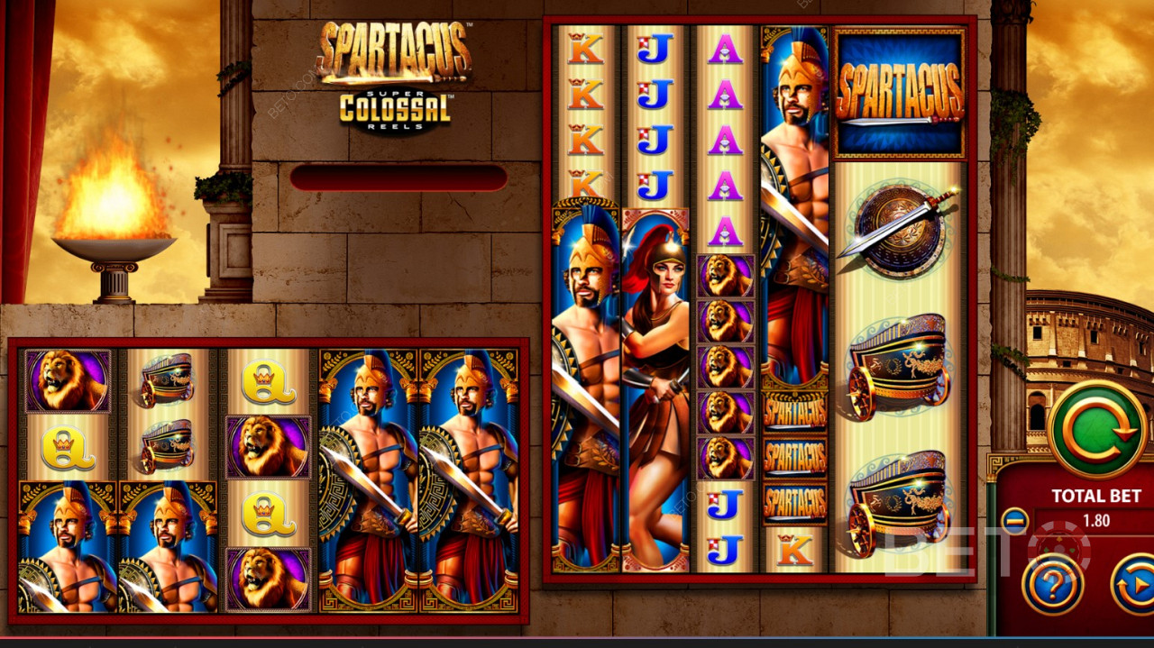 WMS (Williams Interactive) - Spartacus Super Colossal Reels - Dołącz do buntu niewolników przeciwko ich rzymskiemu władcy