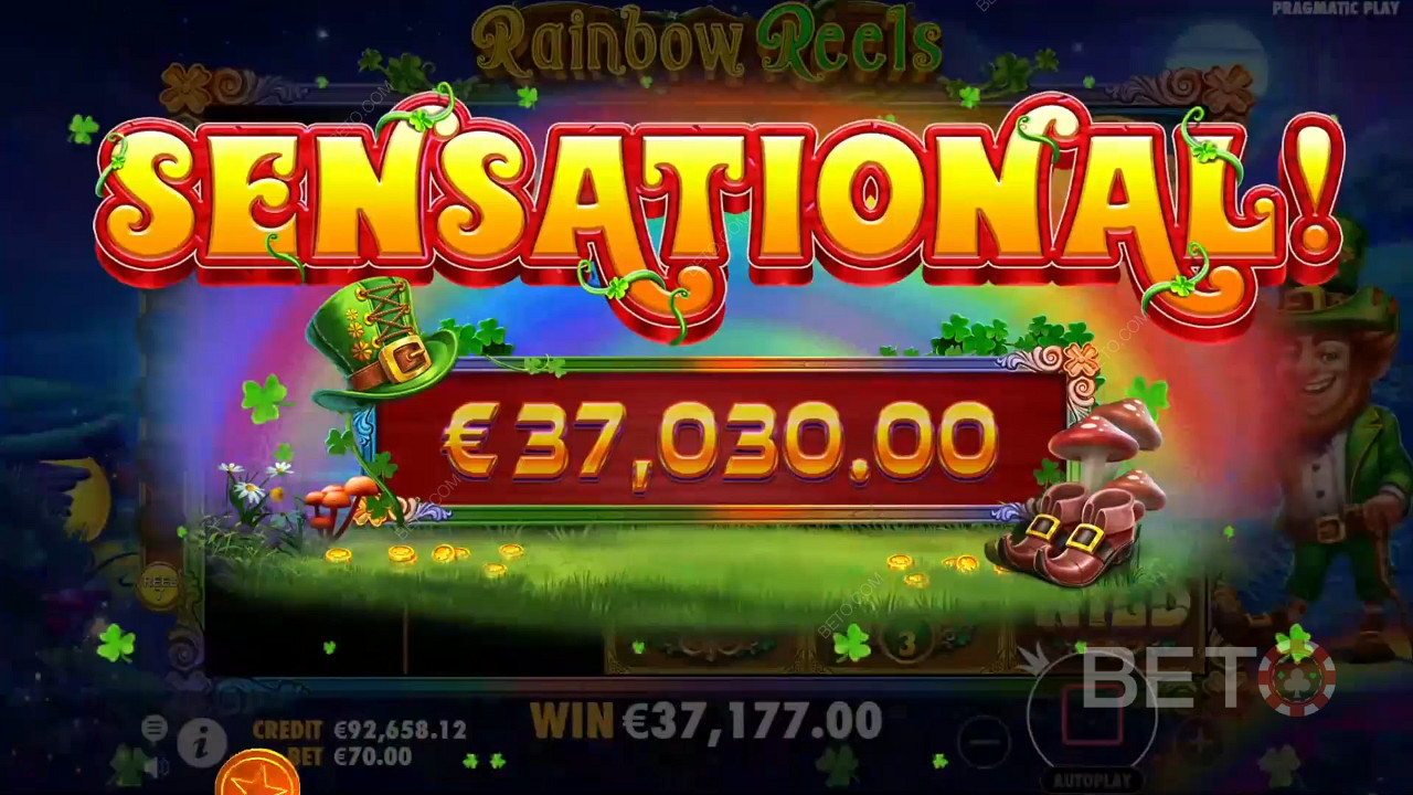 Wygraj 5 000x swój zakład na slocie Rainbow Reels online!