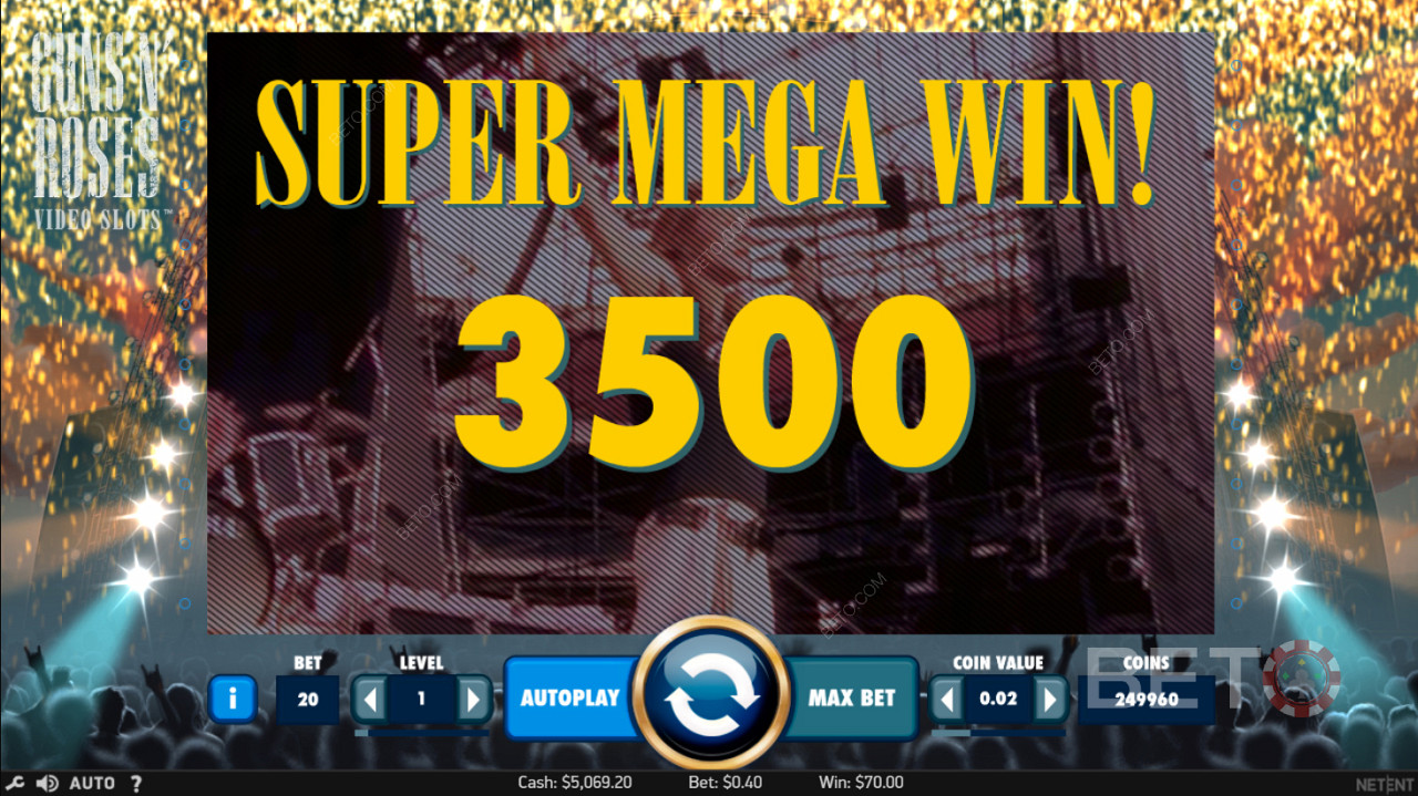 Zdobycie najbardziej pożądanej wygranej Super Mega w Guns N