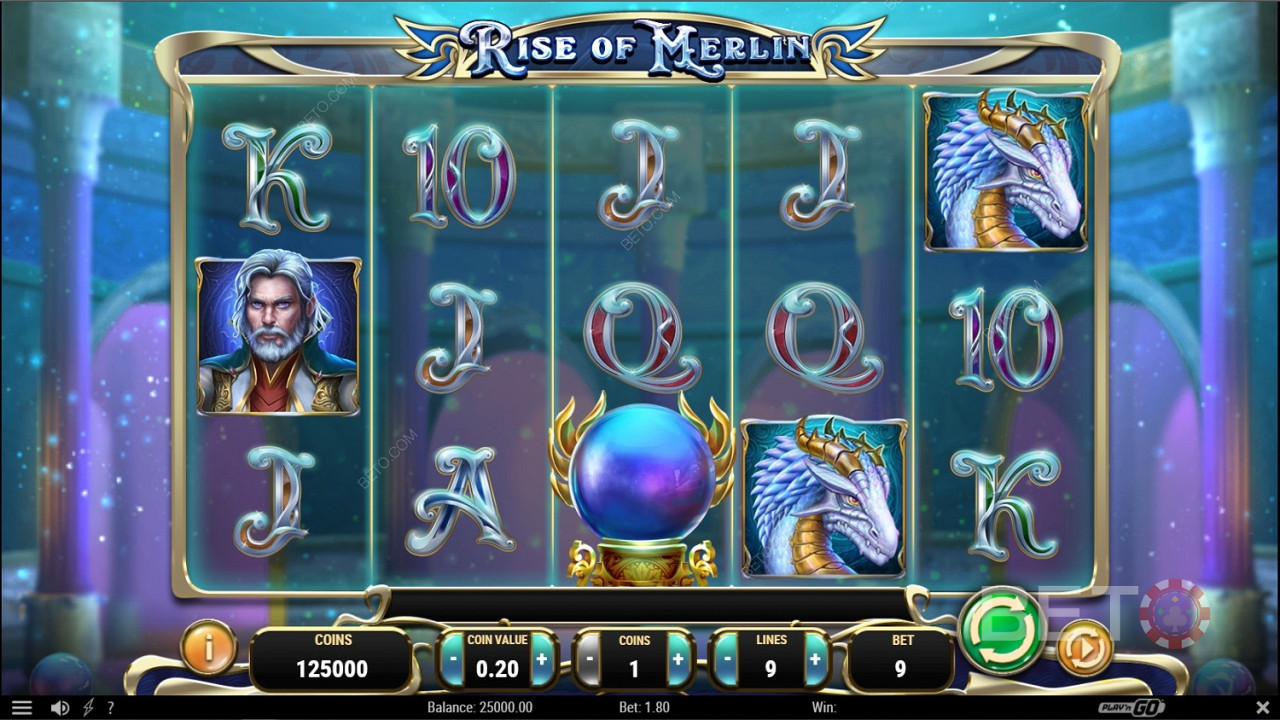 Slot Rise of Merlin - Piękne symbole.