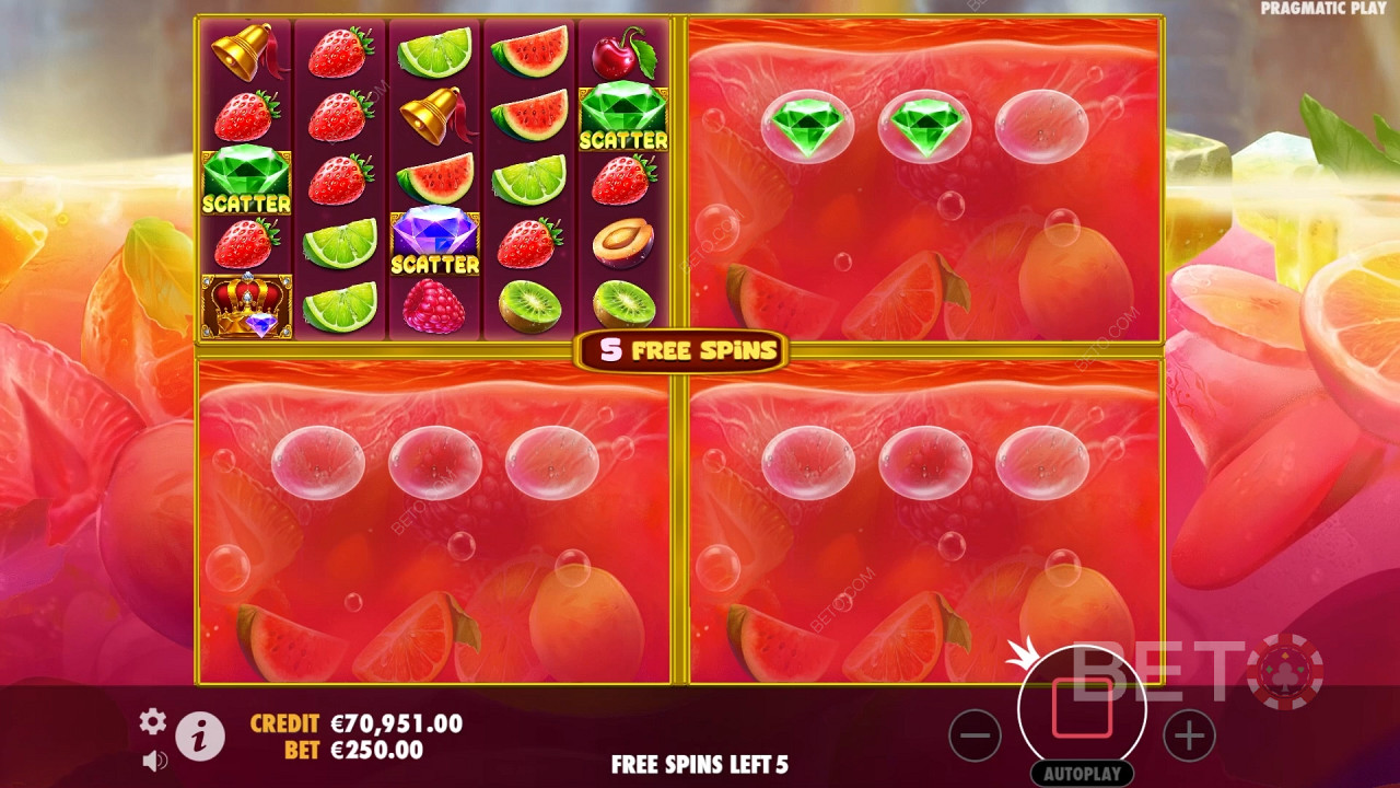 Funkcje bonusowe wyjaśnione w Juicy Fruits Multihold przez Pragmatic Play