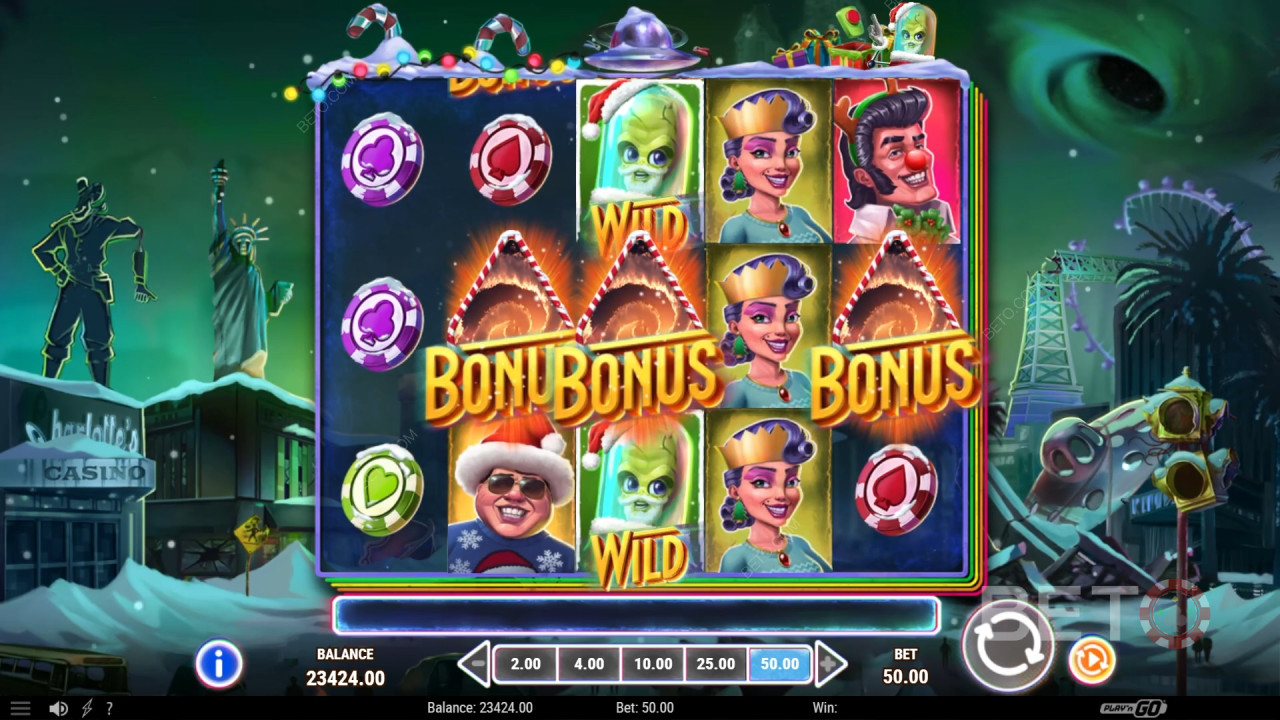 Recenzja Invading Vegas Las Christmas od BETO Slots