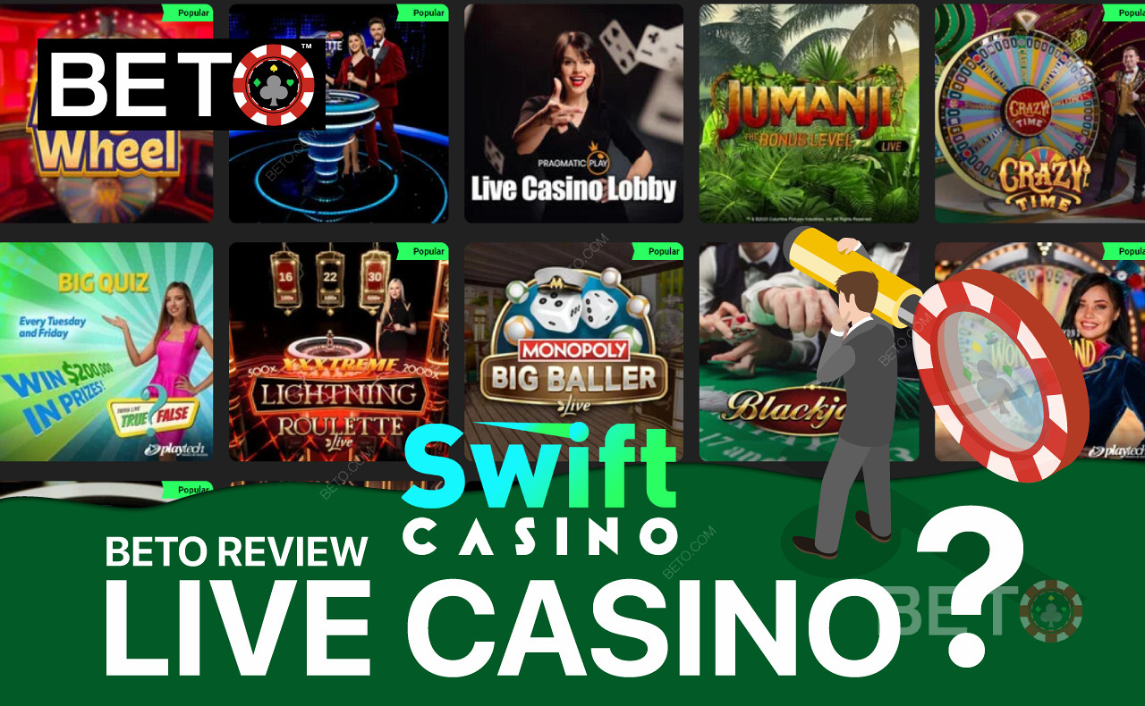 Swift Casino oferuje możliwość korzystania z gier kasynowych na żywo
