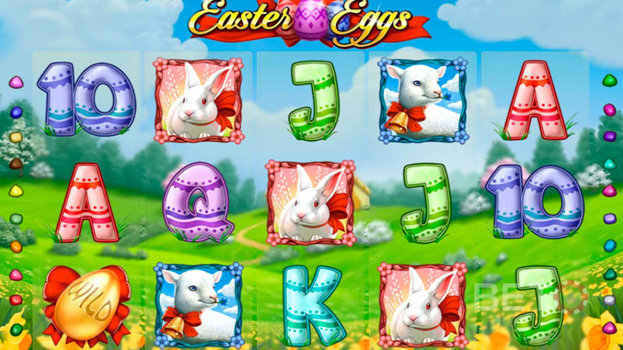 W automacie Easter Eggs masz do dyspozycji 20 linii gry i 5 bębnów.