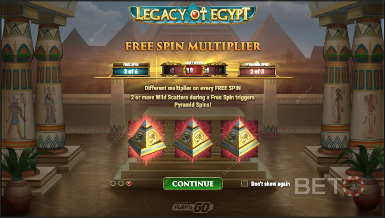 Wygrane mnożniki Free Spin w Legacy Of Egypt