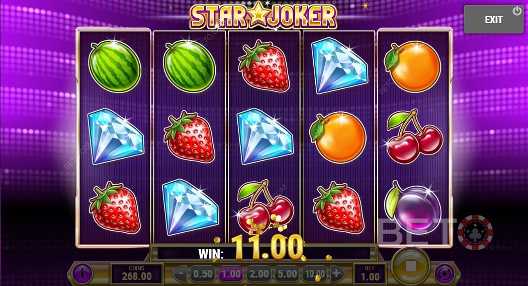 Wygrana w wysokości 11 monet w grze Star Joker