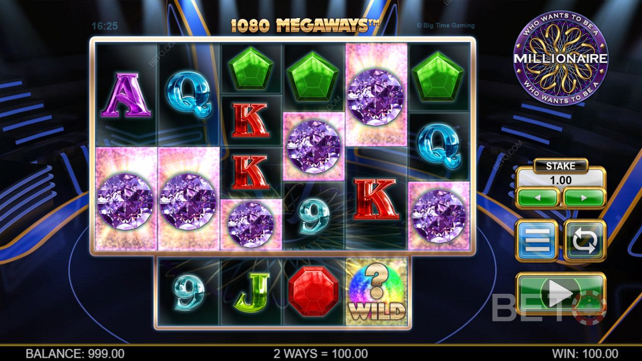 Darmowe spiny są jedynym bonusem w Who Wants to Be a Millionaire Megaways.