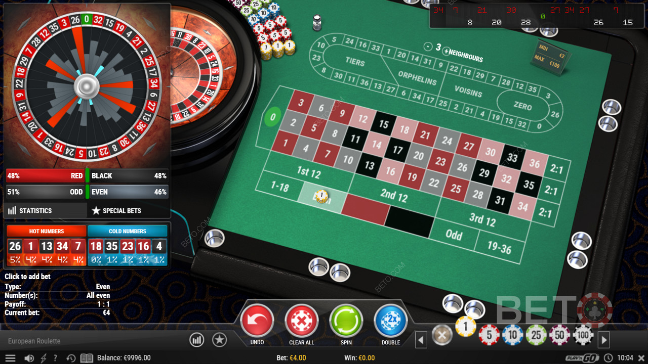 Zobacz statystyki w grze European Roulette Pro Casino