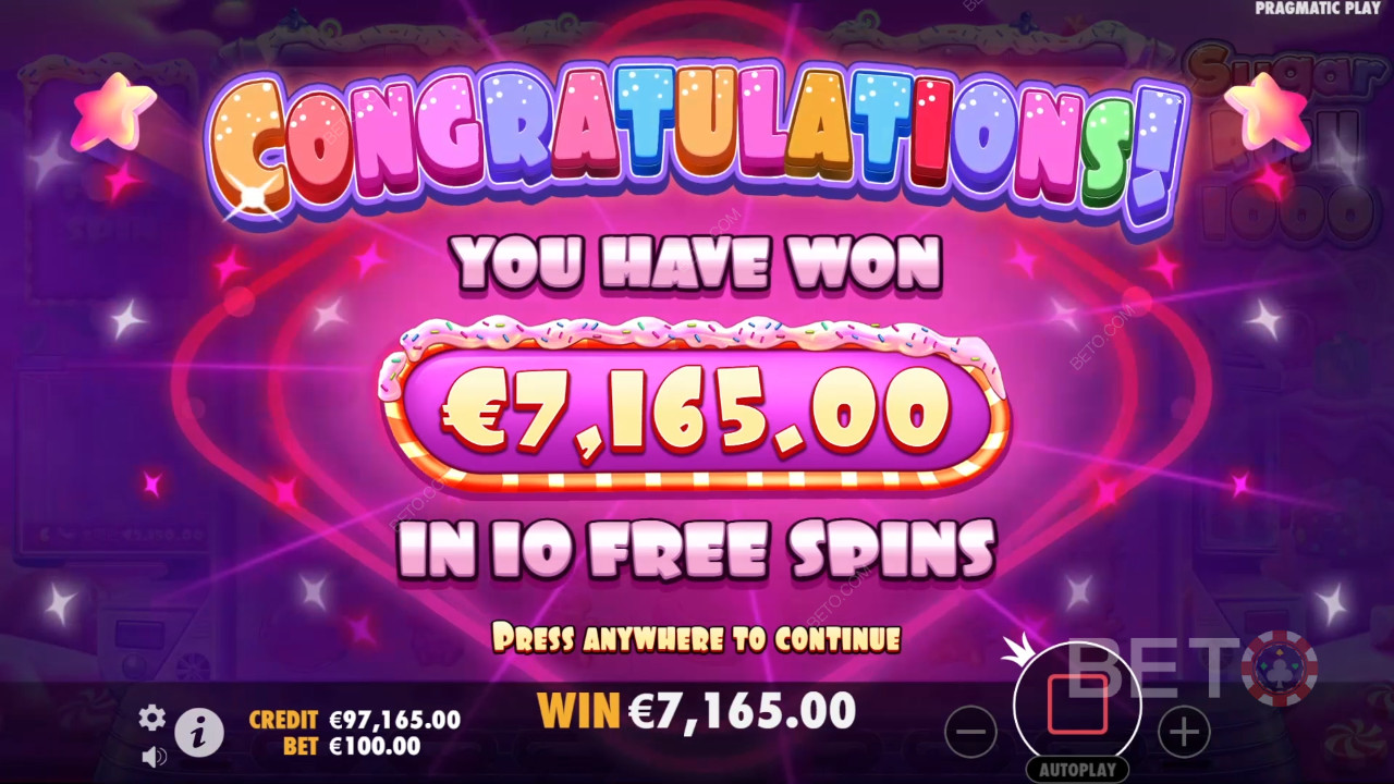 Wygraj 25 000x swój zakład na slocie Sugar Rush 1000!