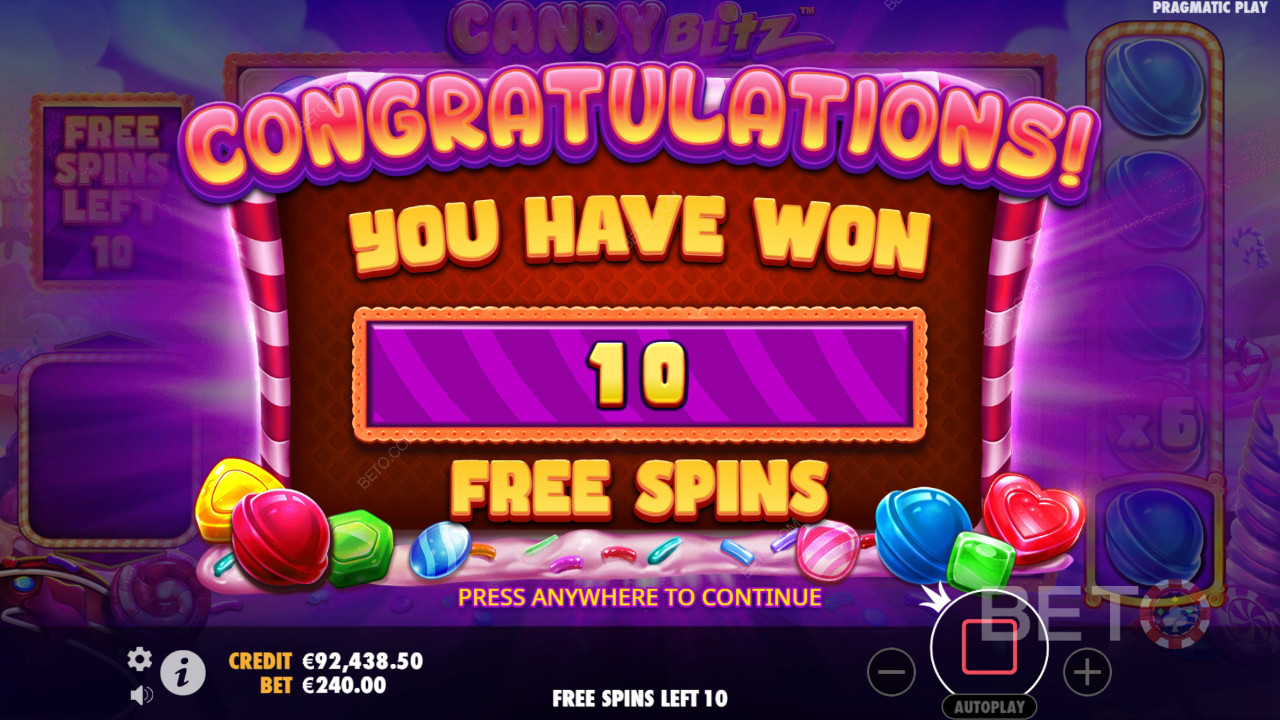 Wygraj 10 000x swój zakład na slocie Candy Blitz!