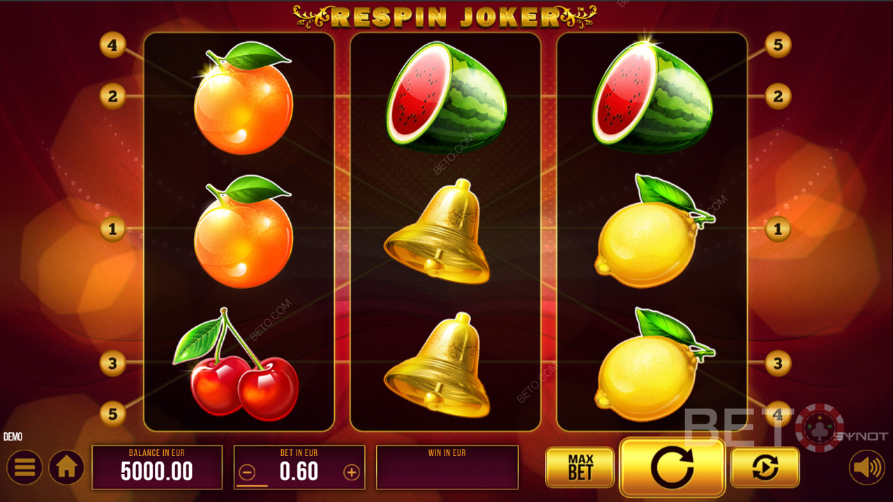 Ciesz się klasycznym wyglądem w automacie Respin Joker Free od SYNOT Games