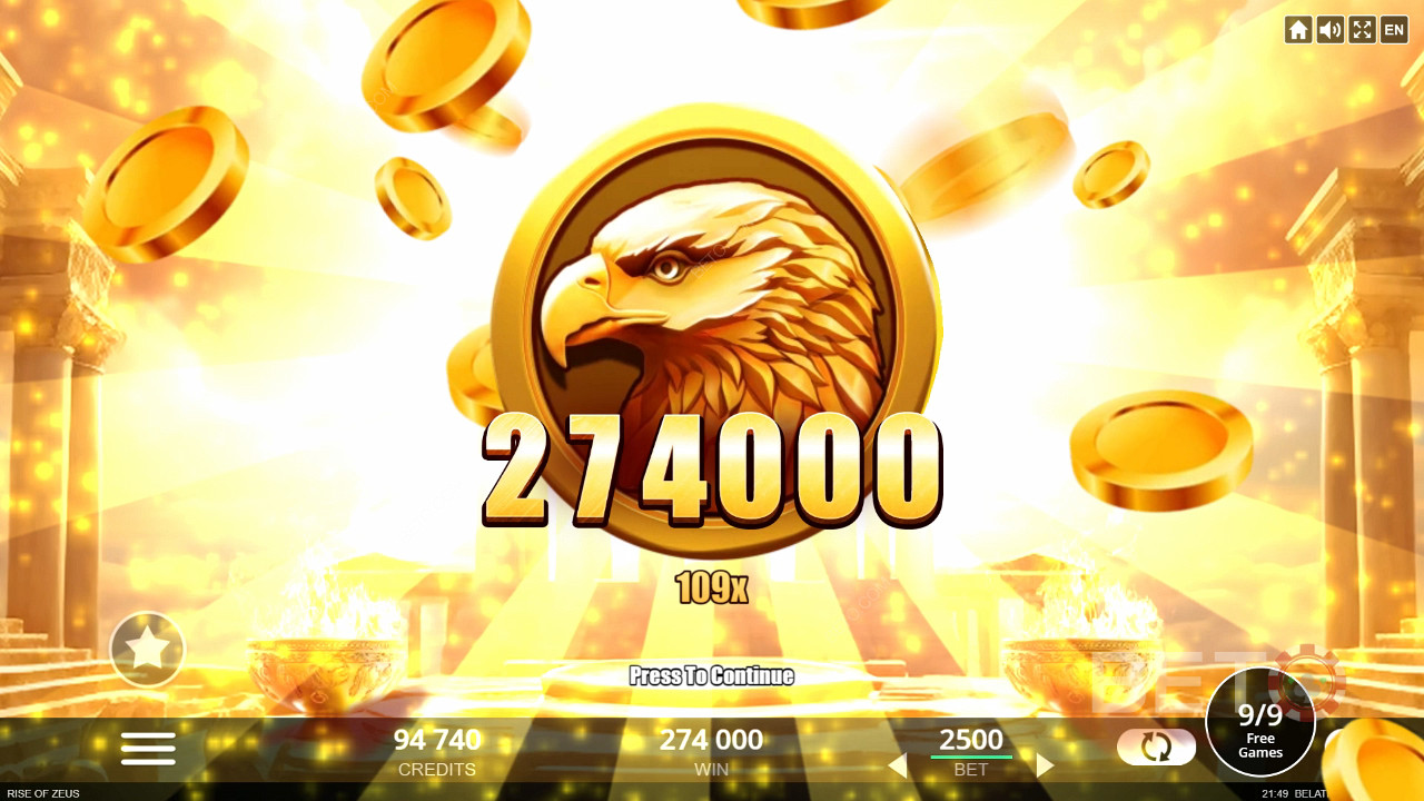Wygraj 10 000x swój zakład na slocie online Rise of Zeus!