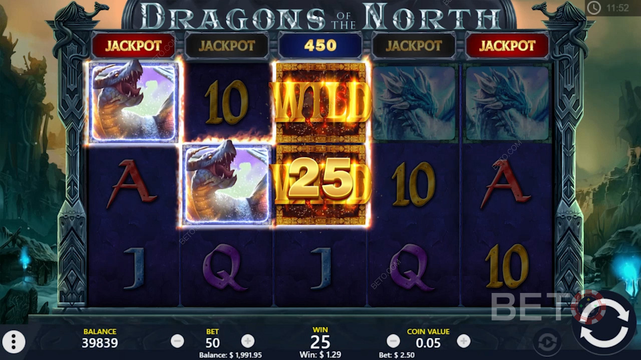 Dzikie symbole pomogą Ci stworzyć więcej wygranych w slocie Dragons of the North.