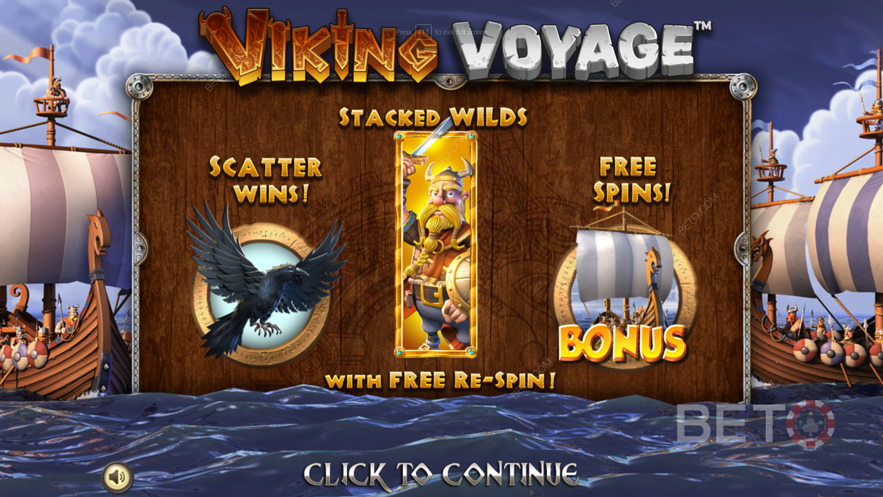 Ciesz się kilkoma potężnymi funkcjami bonusowymi i darmowymi spinami w slocie Viking Voyage.