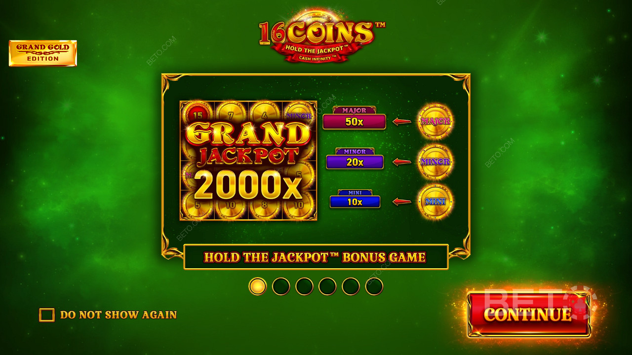 Wygraj 2 000x swój zakład na slocie 16 Coins Grand Gold Edition online!