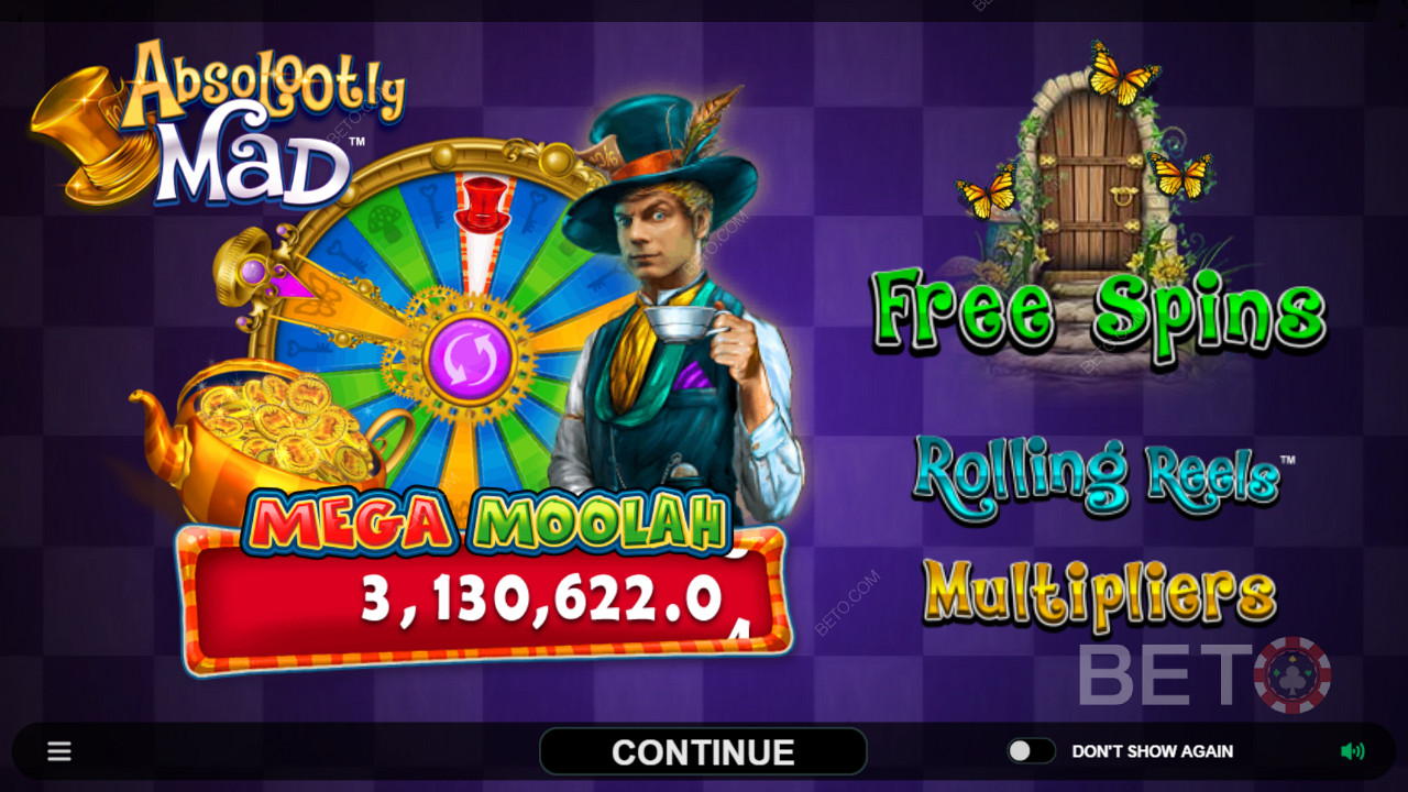 Ciesz się progresywnymi jackpotami i innymi funkcjami w Absolootly Mad: Mega Moolah video slot
