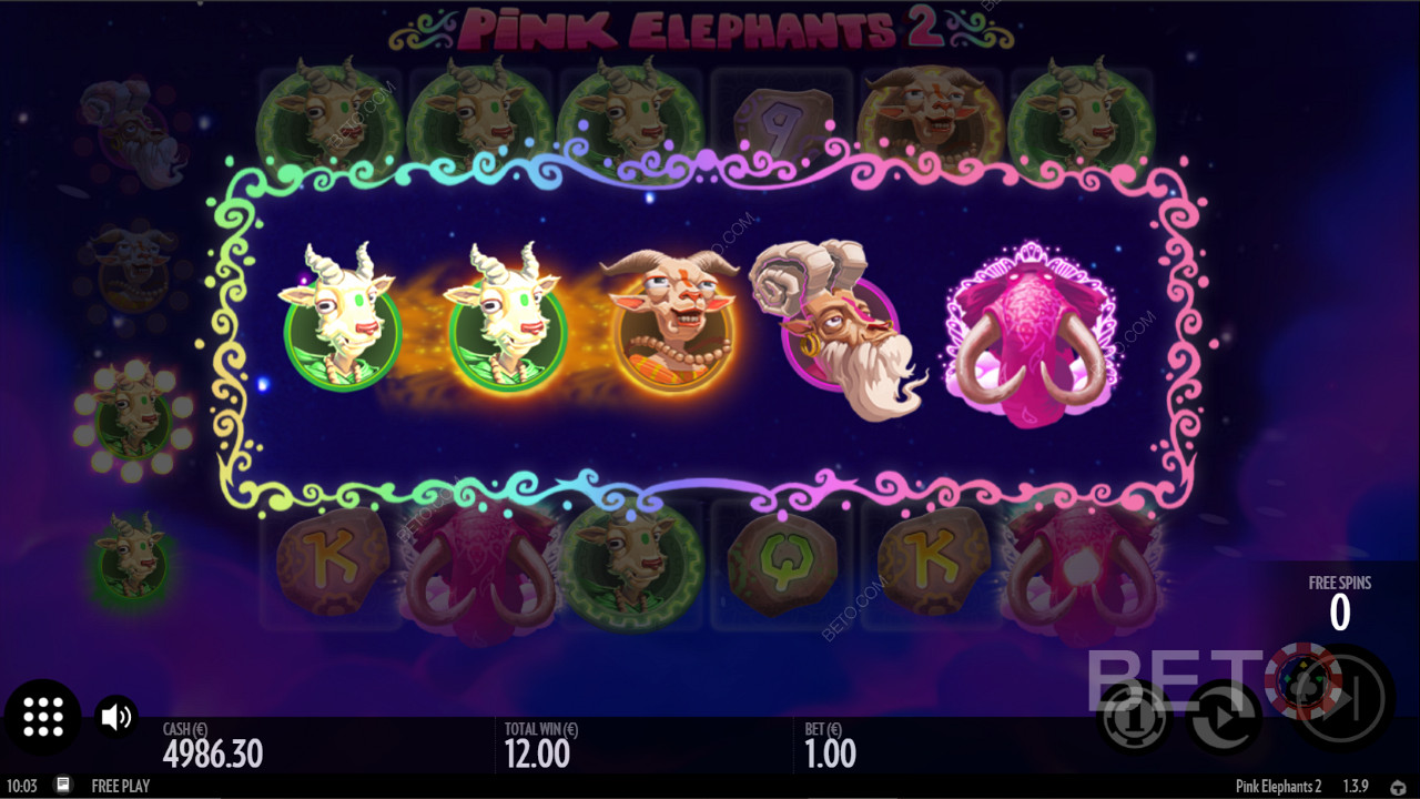 Fajne symbole zwiększające bonus w Pink Elephants 2