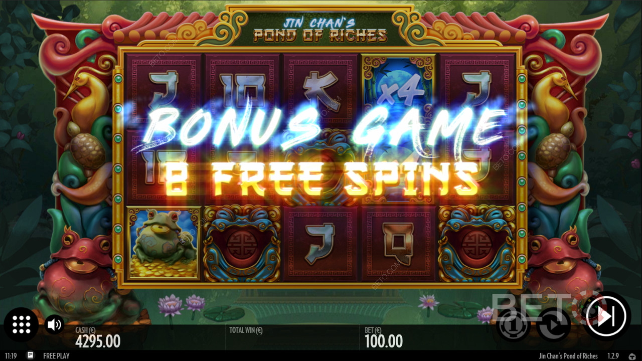 Zdobądź do 16 bonusowych darmowych obrotów podczas funkcji Bonus Game