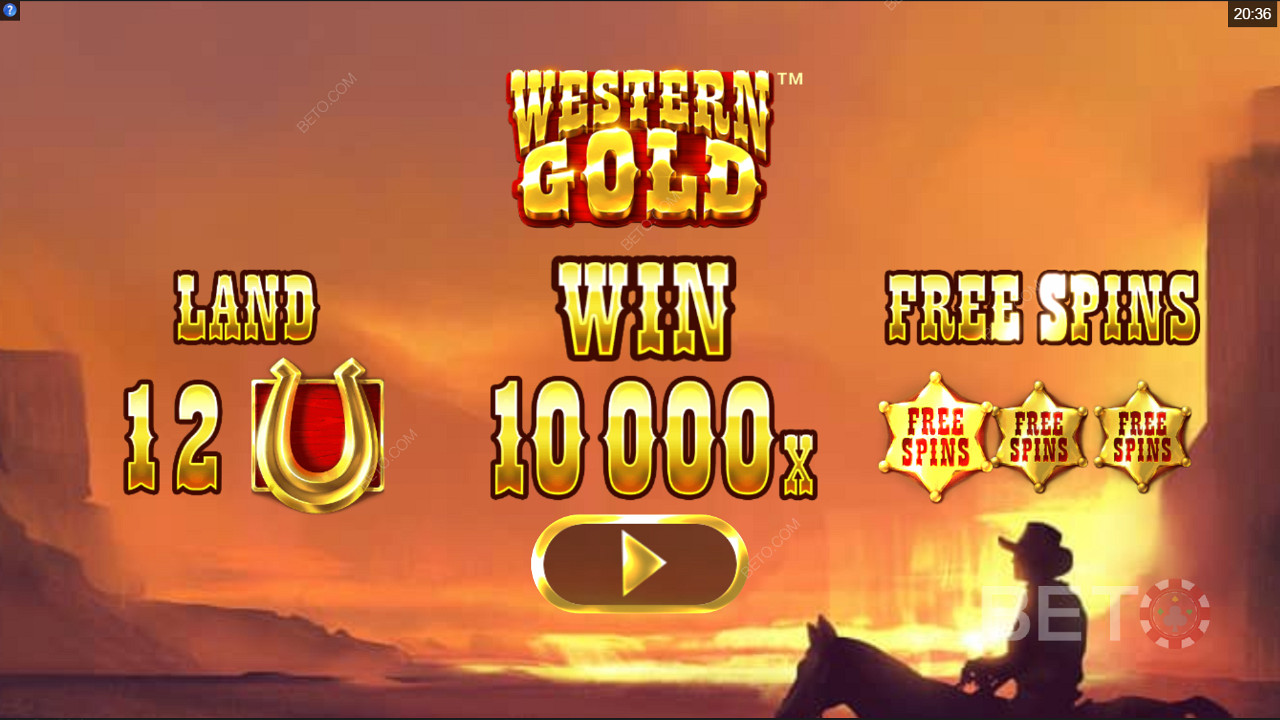 Ekran wprowadzający do gry Western Gold
