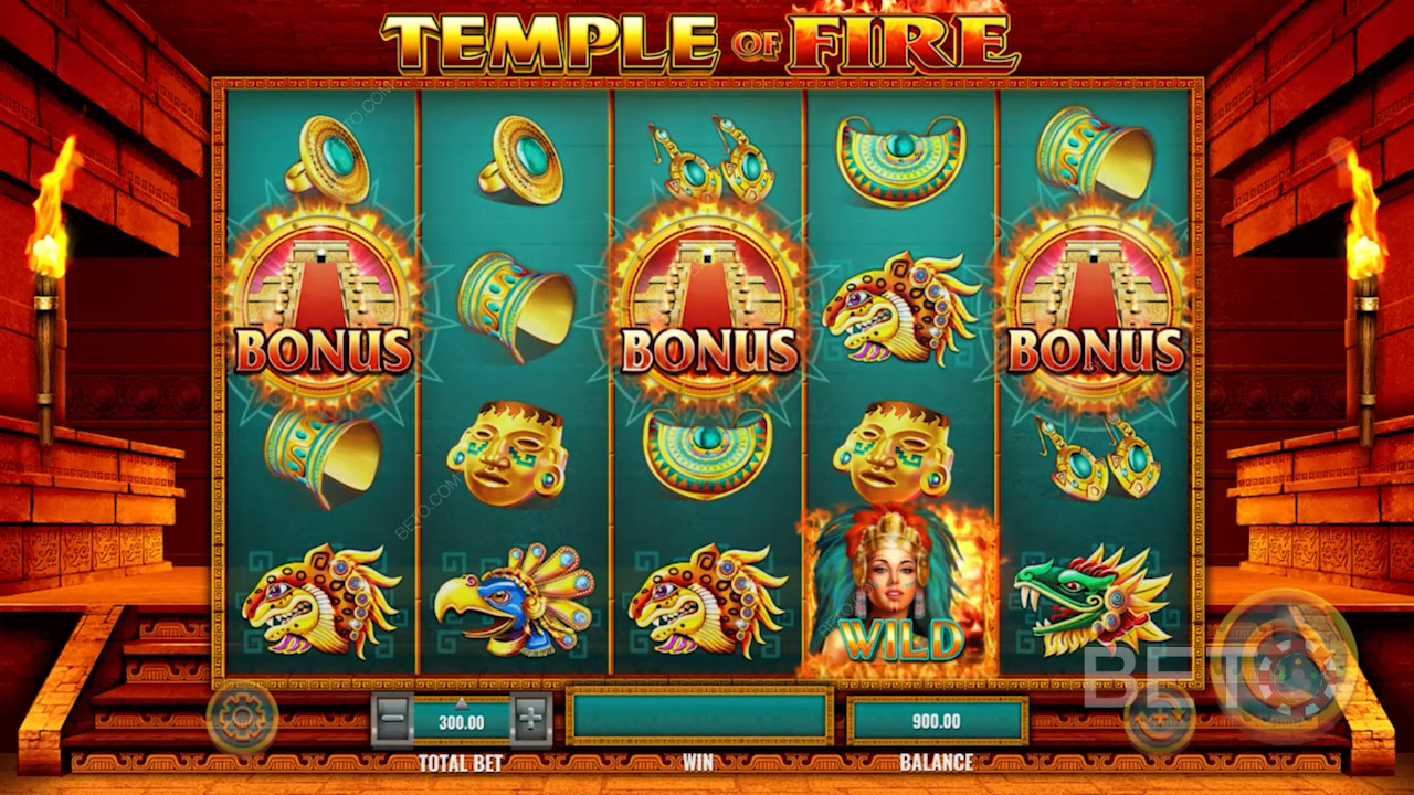 Przykładowa rozgrywka - Temple of Fire od IGT