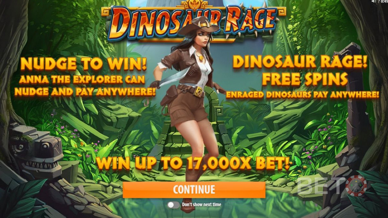 Dinosaur Rage od Quickspin - podążaj za Anną Odkrywcą z powrotem do epoki jurajskiej w poszukiwaniu skarbów bonusowych