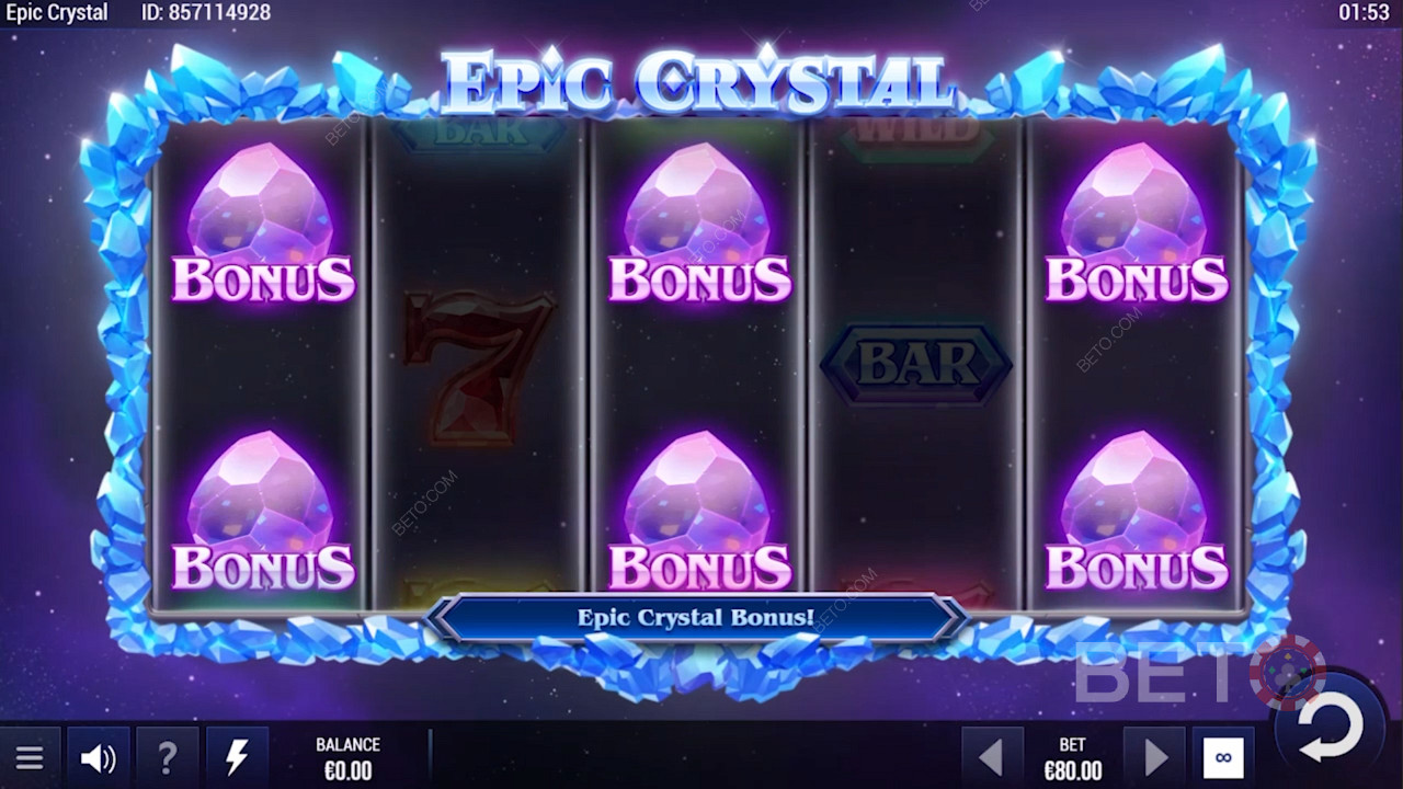 Uruchomienie rundy bonusowej w Epic Crystal