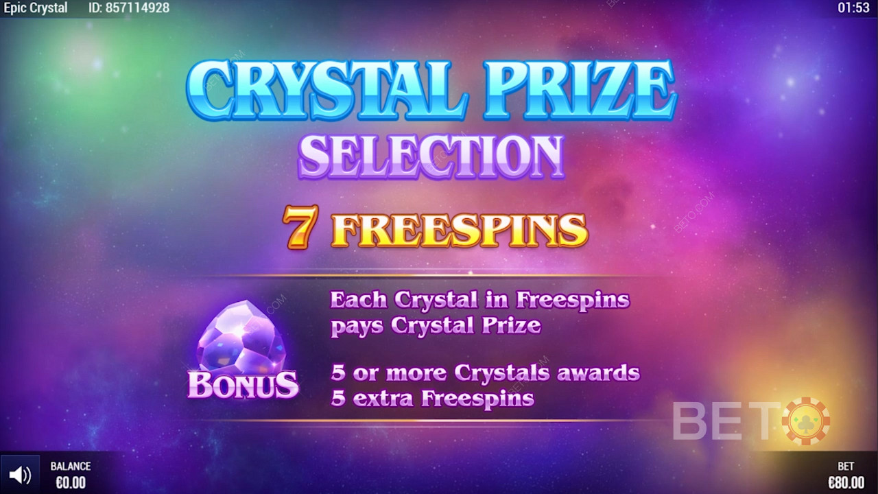Specjalne darmowe spiny Epic Crystal