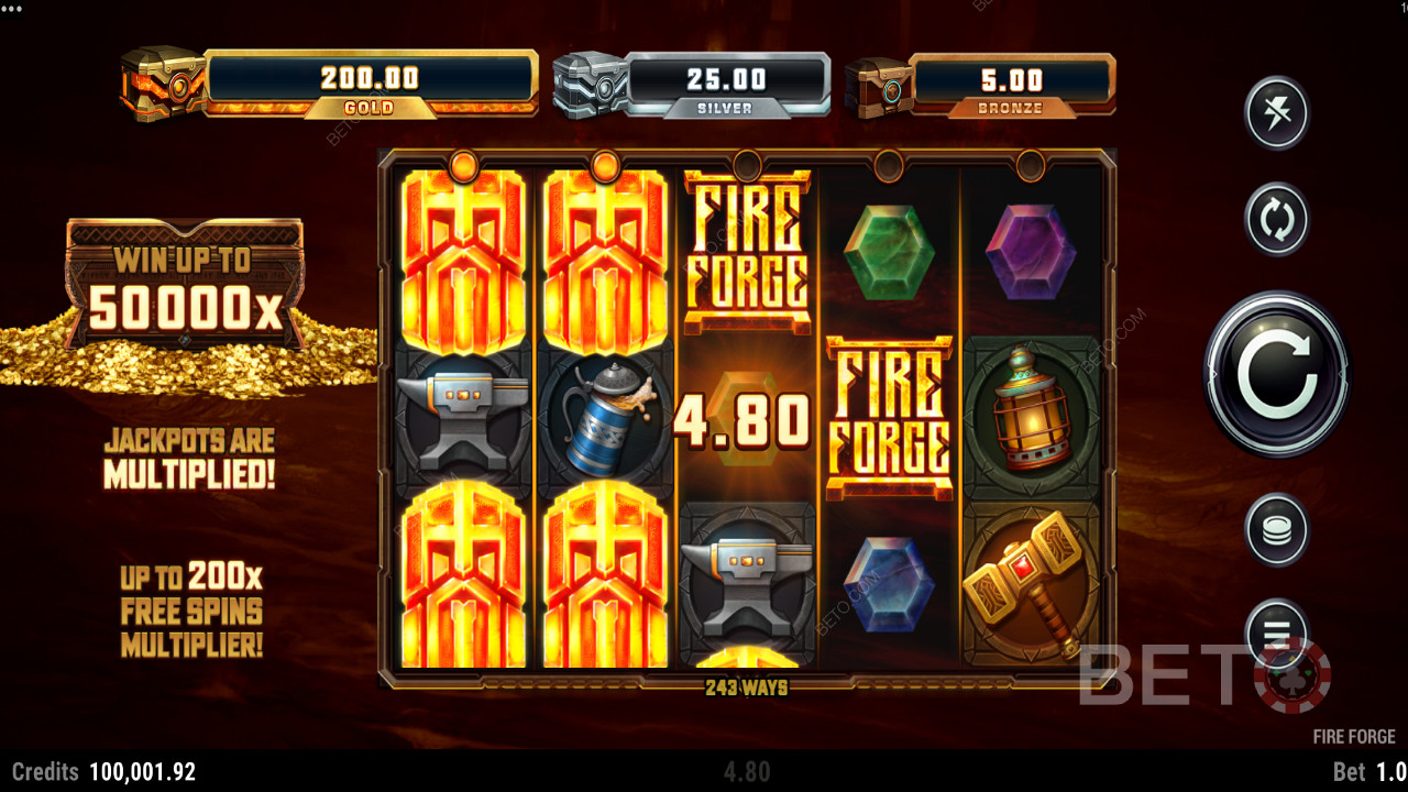 Slot Fire Forge z maksymalną wygraną 50.000x Twojego zakładu.