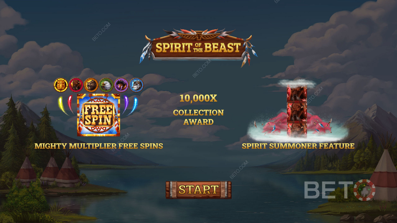 Ekran początkowy slotu Spirit of the Beast