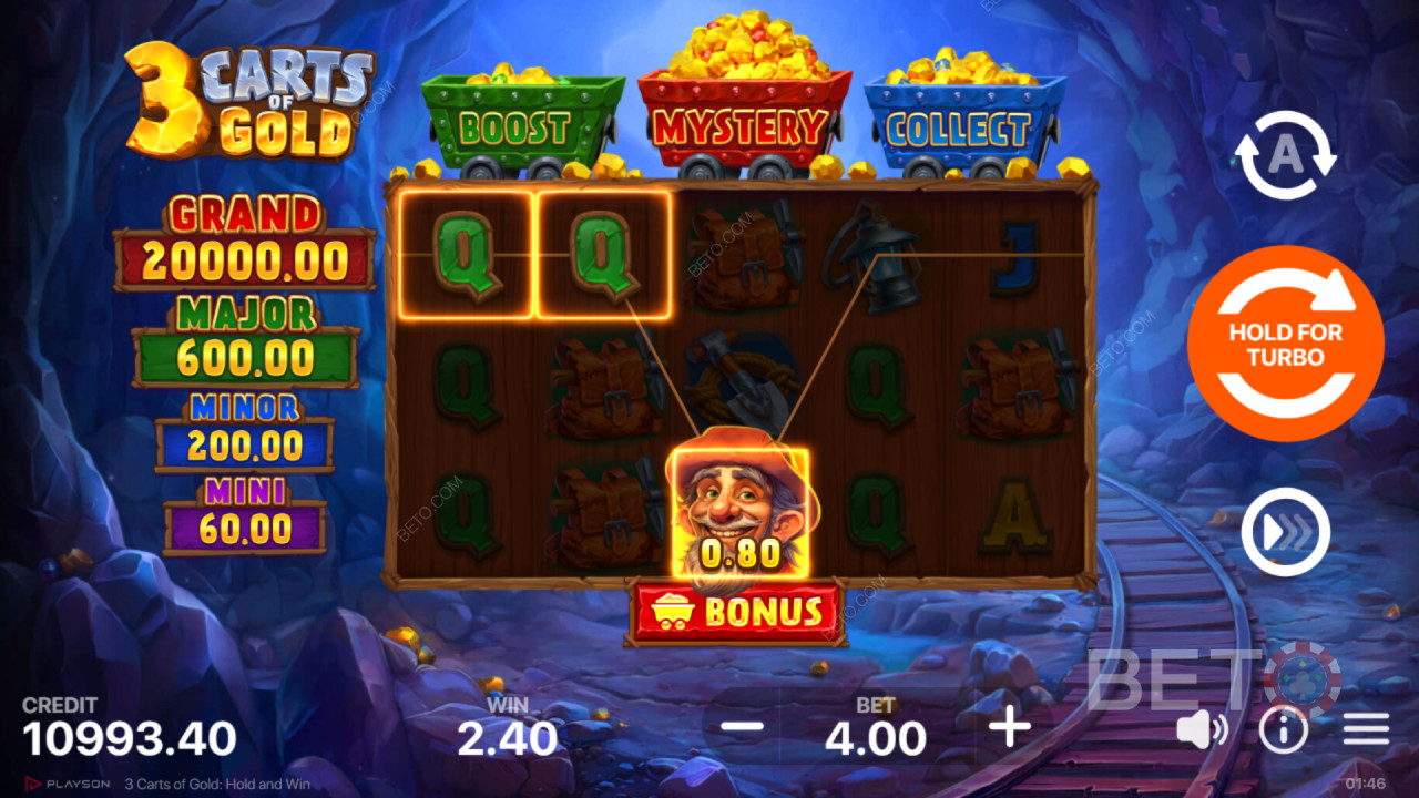 Werdykt dla 3 Carts of Gold: Hold and Win slot online