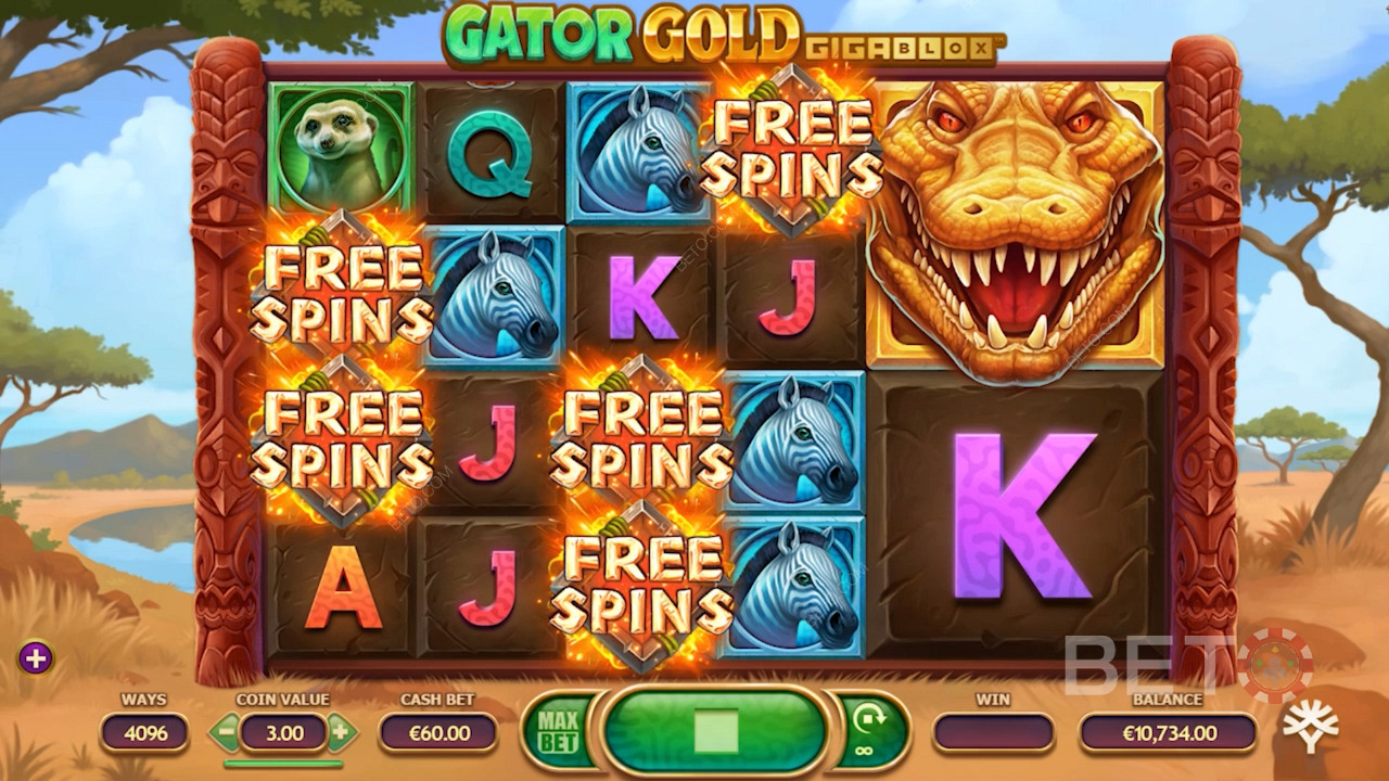 Gator Gold Gigablox - Poznaj kłapiącego aligatora Golden Gator z wygranymi nawet x20.000!