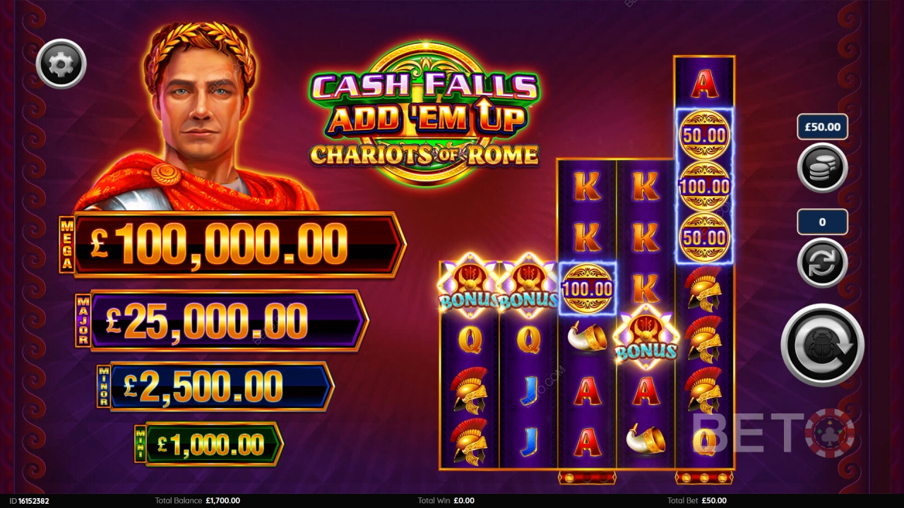 Cash Falls: Add 'Em Up Chariots of Rome Graj Za Darmo