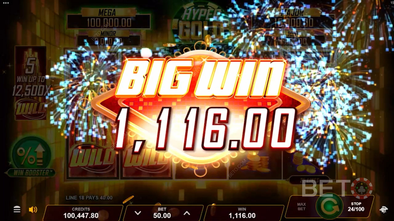 Mega Jackpot może sprawić, że wygrasz nawet 5,000x stawkę.