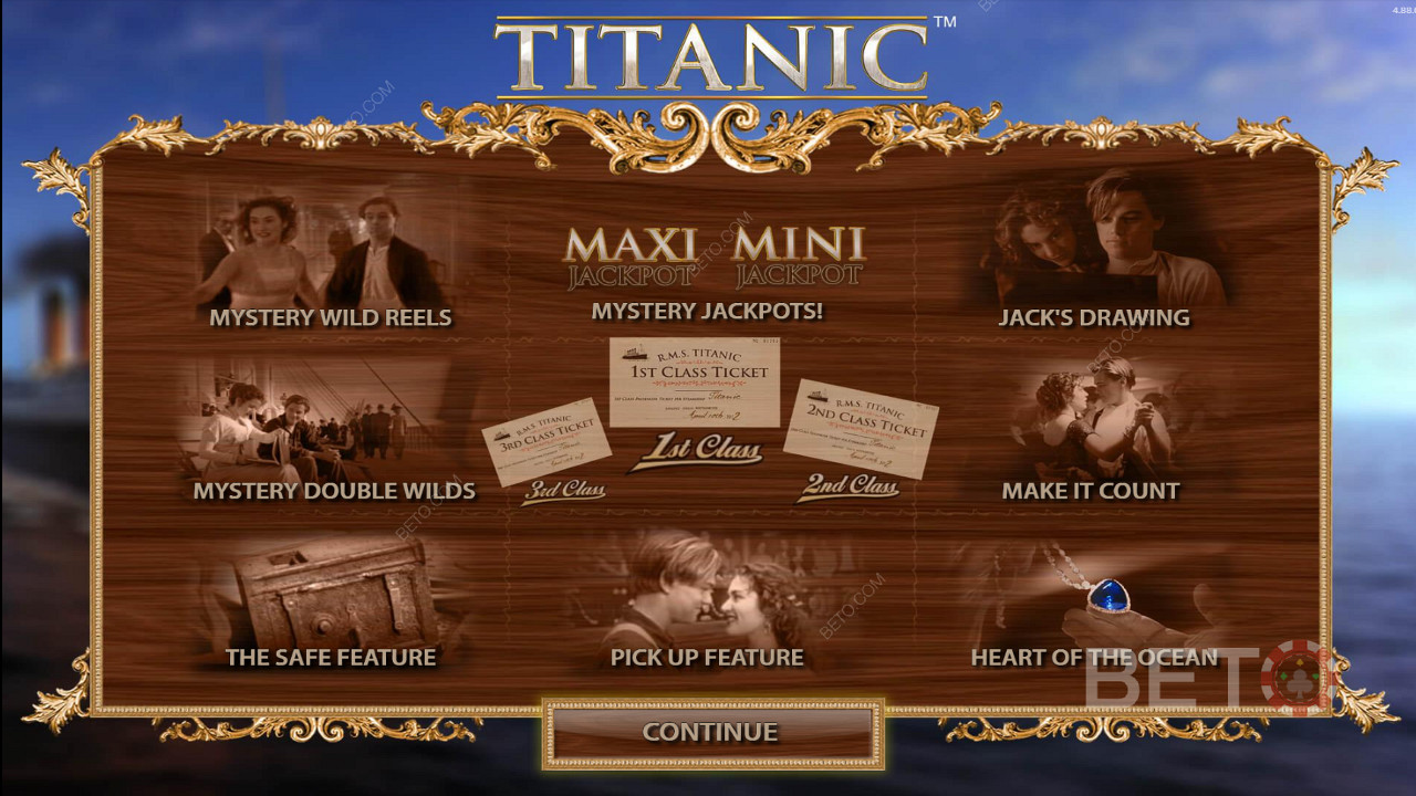Ciesz się licznymi funkcjami w automacie wideo Titanic