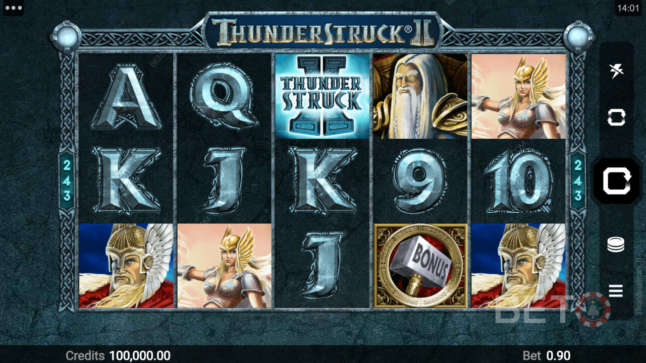 Różne symbole tematyczne w Thunderstruck II